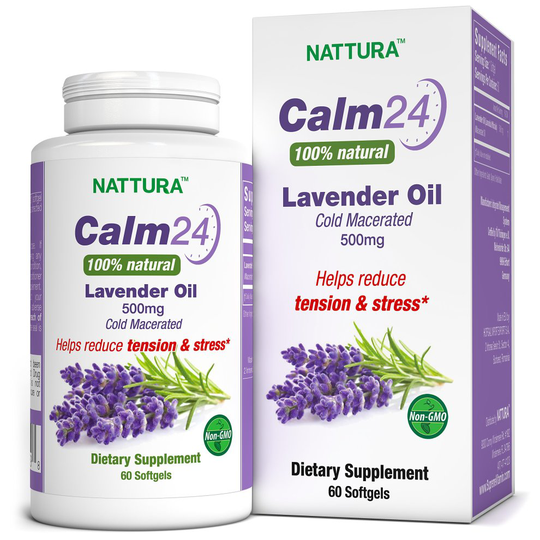 LAVENDER PURE OIL - 100% Natural, Helps Reduce Tension and Stress, Calms the Body and Mind, Cold Macerated, Non-GMO, Certified Kosher, cGMP - 500mg...