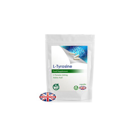 L-Tyrosine 500mg (180 Capsules) Focus, Mood and Well-being, UK (V)
