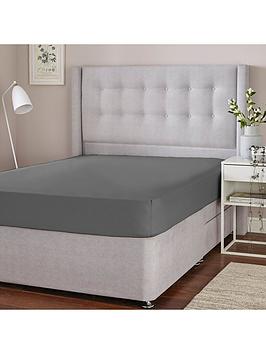 Silentnight Easy Care 180 Cotton Rich Fitted Sheet - Charcoal