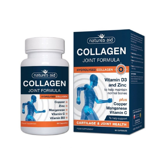 Natures Aid Collagen Joint Formula Hydrolysed Collagen with Vitamin D3 & Zinc - 60 Capsules