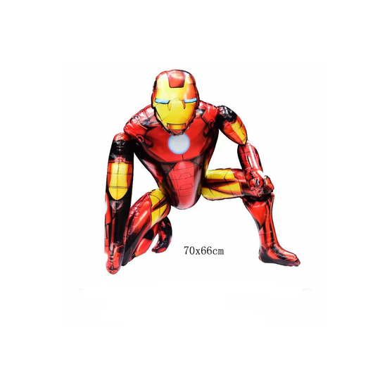 (Iron Man) LARGE 3D BATMAN SPIDERMAN IRON MAN FOIL BALLOON BIRTHDAY PARTY MARVEL SELF STAND