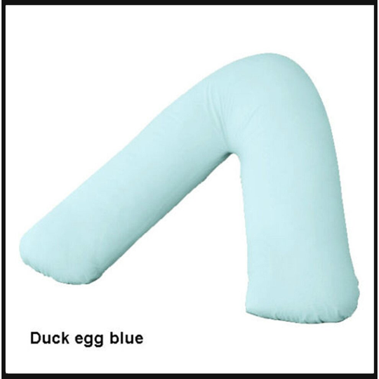 (Polycotton V Pillowcase (Duckegg)) Polycotton V Pillowcase Only, Easy Iron Ultra Soft Pregnancy Nursing Orthopaedic Support Maternity V Pillowcase On
