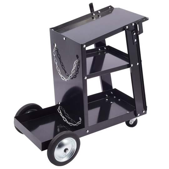 Crenex 3-Tier Trolley Welding Cart with Chains MIG TIG Welders