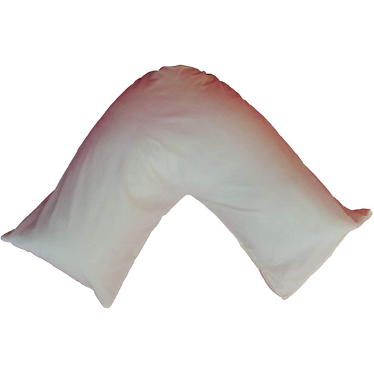 (Cream) Back & Neck Support Polycotton V Shaped Orthopedic/Pregnancy/Nursing Pillowcase