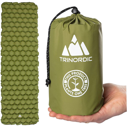 TRINORDIC Camping Mat Ultralight Inflatable Sleeping Mattress, Folding Lightweight Inflating Single Bed Portable Air Pad, for Outdoor Backpa