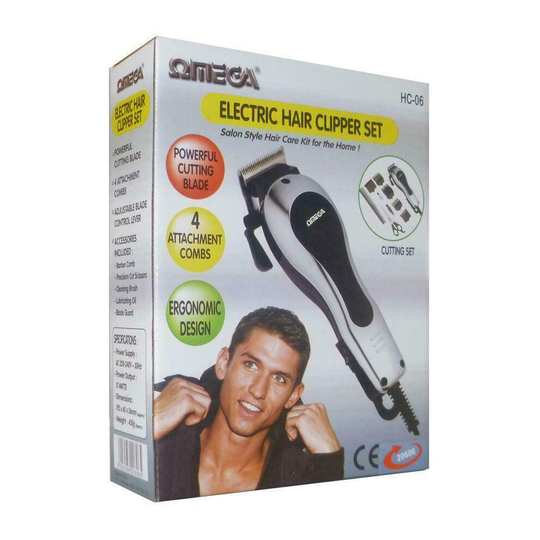 Hair Clipper Trimmer Ergonomic Design Powerful Hair Set Omega - Silver