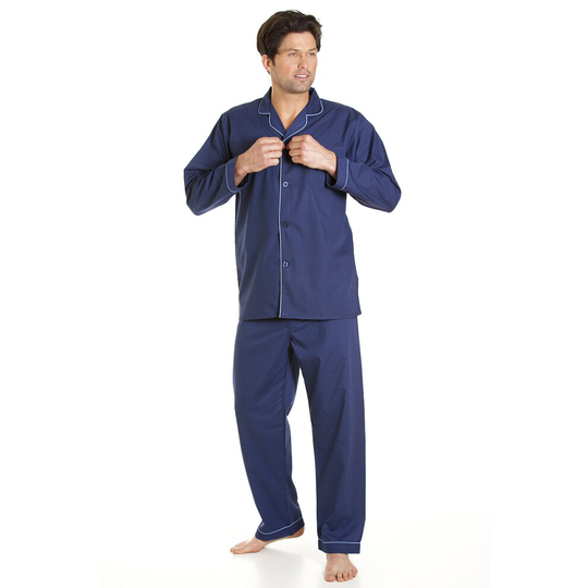 (Navy Blue, 3XL) Camille Classic Style Mens Full Length Pyjama Sets