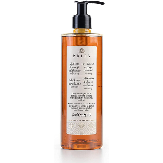 Prija Ginseng Vitalising Shower Gel and Shampoo - 380ml Bottle