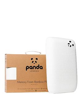 Panda London Adult Luxury Memory Foam Bamboo Pillow - White