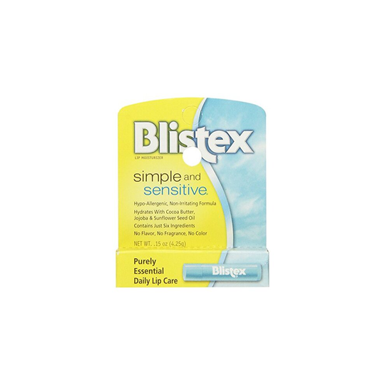 Blistex Simple and Sensitive Hypo-allergenic, Non-irritating Lip Moisturizer, (5-pack)