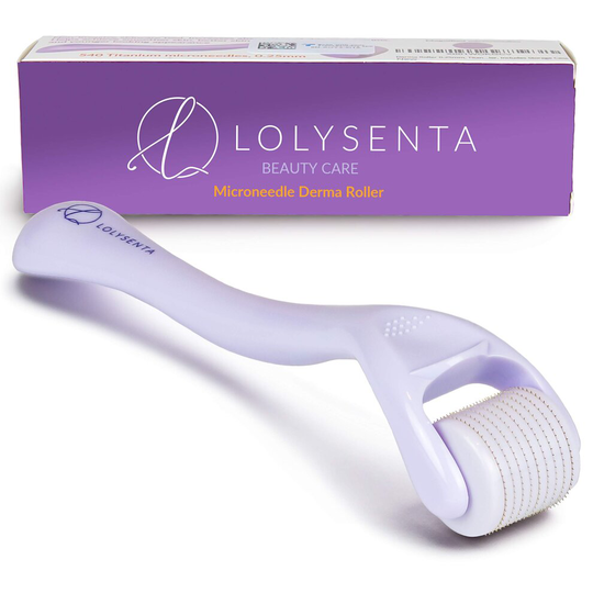 Lolysenta Derma Roller 0.25mm, Titanium Microneedle Roller for Face, Microdermabrasion Facial Roller, Microneedling Dermaroller, Includes Storage Case