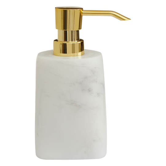 Premier Houseware Gold and White Marble Lotion Dispenser Hand Soap / Pump Bottle Dispenser Shampoo / Oil Dispenser Bottles 7 x 15 x 7