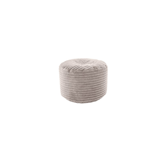 (Mink) Round Bean Bag Footstool Pouffe Seat | BeanBag Foot Rest Stool | Ready Filled Jumbo Cord | Soft Comfortable Relaxing Living Room Furniture