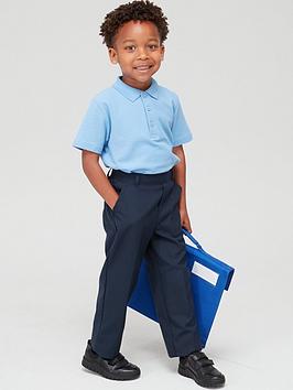 Everyday Boys 5 Pack Polo School Tops - Blue, Blue, Size Age: 11-12 Years