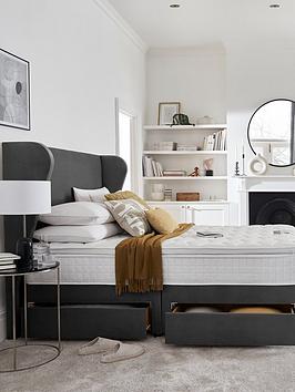 Silentnight Shea Velvet 1000 Pillowtop Divan Bed With Headboard And Storage Options (Buy And Save!)