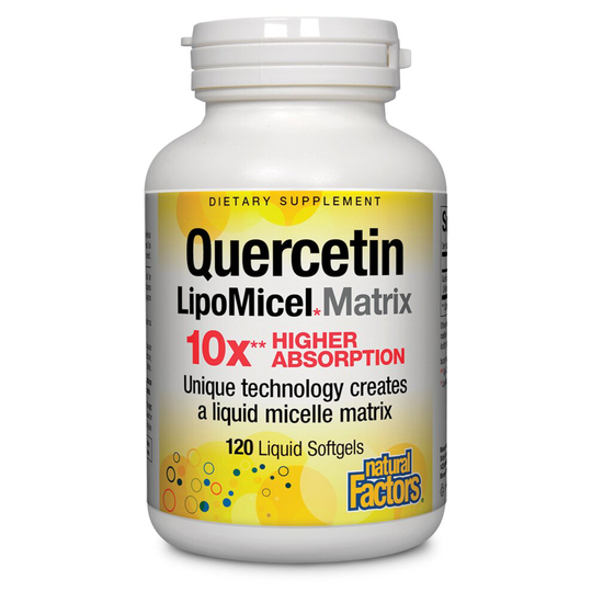 Natural Factors, Quercetin LipoMicel Matrix, 120 Liquid Softgels