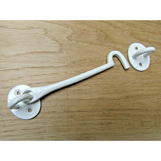 10" Plain Cast Iron Cabin Hook White