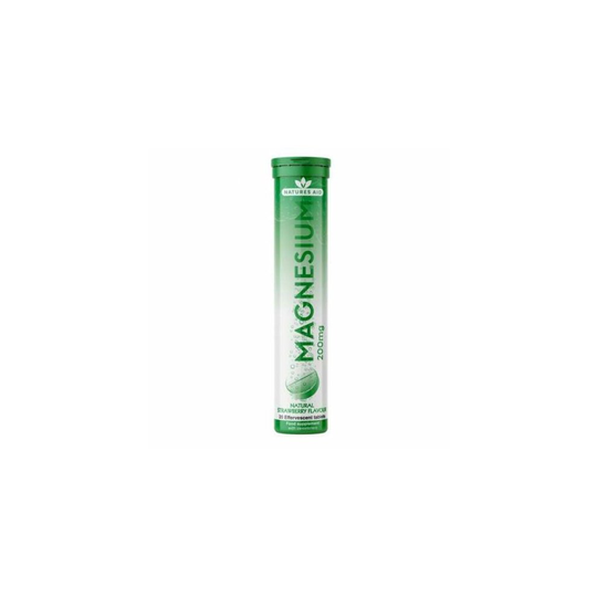 NaturesAid Magnesium 200mg StrawberryFlavour Effervescent - 20 tablets