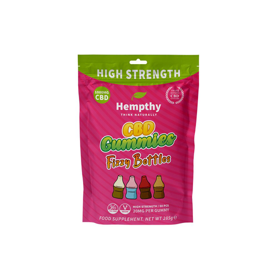 Hempthy CBD 1000mg Gummies Fizzy Bottles