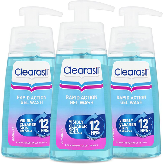 Clearasil - Ultra Rapid Action Gel Wash - Pack of 3 x 150 ml