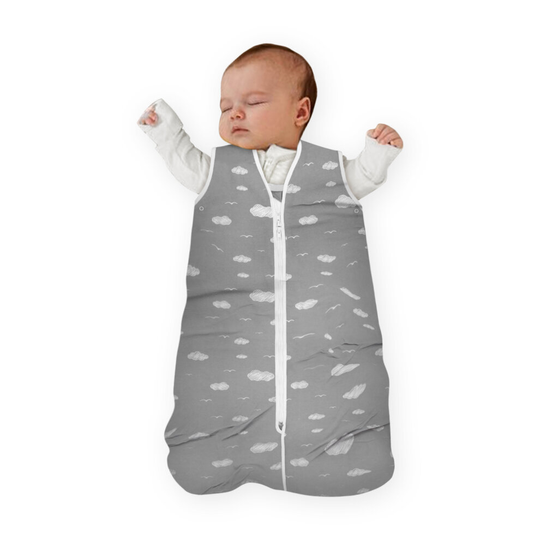 (Grey - 0.5 Quilted Tog Bag) Baby Sleeping Bag Quilted Warm Soft Cozy Baby Bags