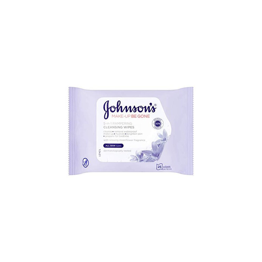 Johnson's Make-up Be Gone 5-in-1 Pampering Cleansing Wipes (25 Wipes)