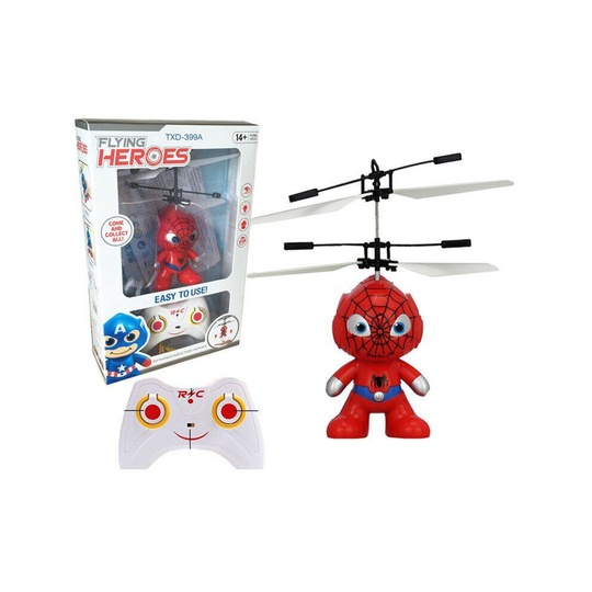(Red A) Superhero Iron Man Spiderman Batman RC Flying Remote Control Aircraft Airplane