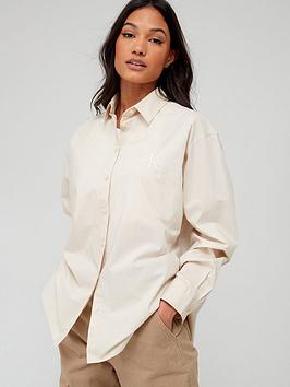 Calvin Klein Jeans Mono Logo Relaxed Shirt - Brown