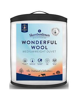 Slumberdown Wonderful Wool Duvet - 375 Gsm Medium - White
