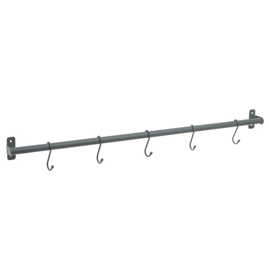 (HANGING STORAGE RAIL 79CM - GREY) LIVIVO Kitchen Saucepan Lid Hooks Tool Utensils Holder Hanging Rail Rack Wall Mounted