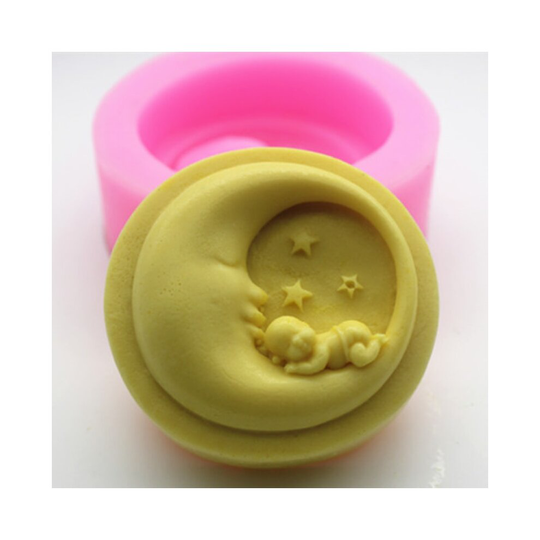 Sleeping Baby Silicone Mold Moon Shape Soap Mold