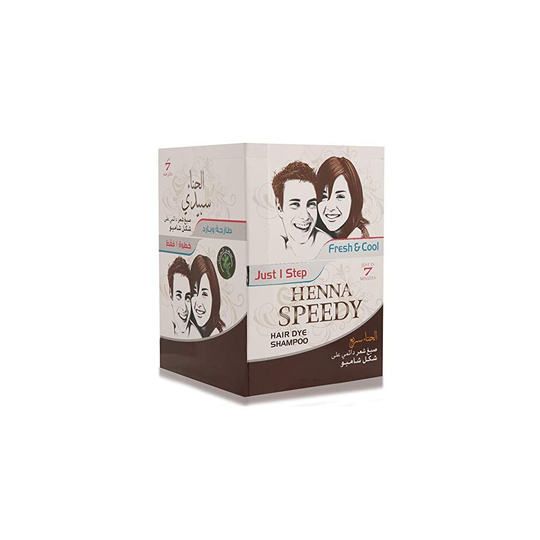 Henna Speedy Natural Brown Hair Dye Shampoo - 12 X 30 ml