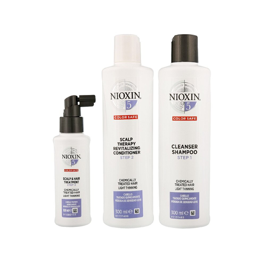 Nioxin 3D Care System - System 5, 3 Part System for Chemically Treated Hair with Light Thinning