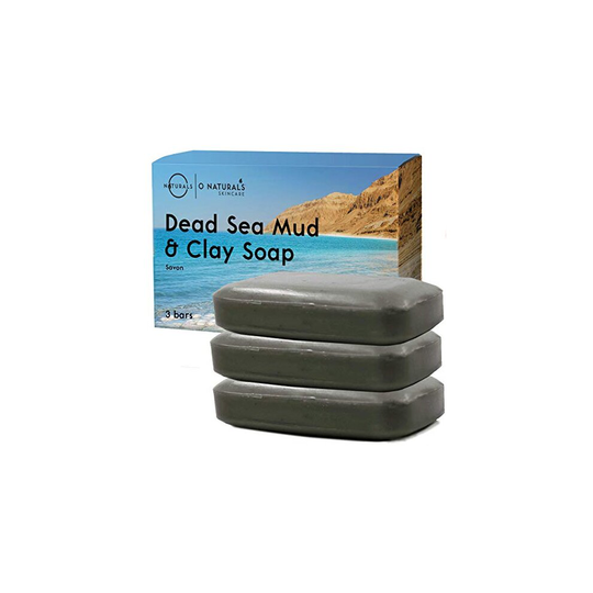 O Naturals Psoriasis 3Pack Dead Sea Mud & Clay Natural Bar Soap Face Body Cleanser Helps Acne Eczema Exfoliate Scalp Dead Skin Best Detox All Ski