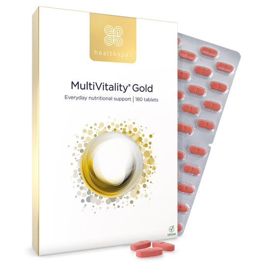 (180 Tablets) Healthspan Multivitamin Gold, A-Z Formulation, Vegan