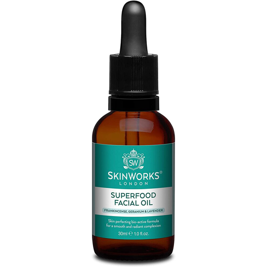 SkinWorks Natural Superfood Rosehip Facial Oil Treatment to Help Acne Scars, Stretch Marks and Fine Lines on Face 30ml