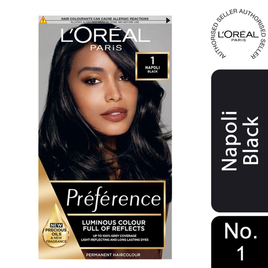 L'Oreal Paris Preference Permanent Hair Colour Blonde Dye, 1 Black