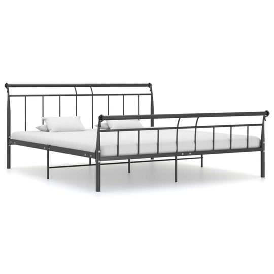 King Size Bed Frame Vintage Metal Bedstead Black Country Bedroom Iron Furniture