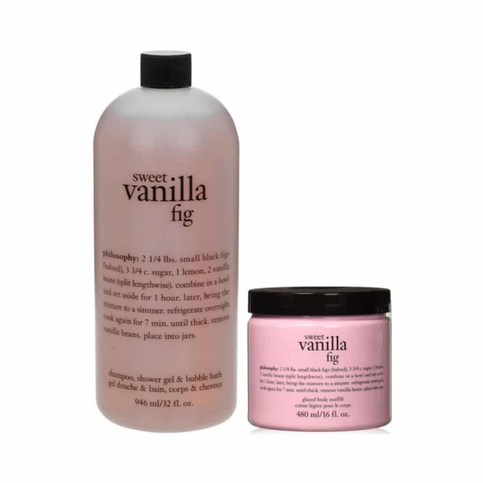 Philosophy Sweet Vanila Fig Gift Set: Shampoo 946ml and Body Souffle 480ml