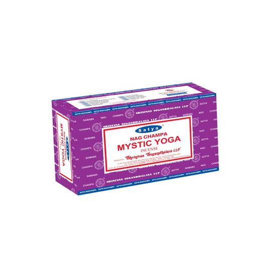 SATYA MYSTIC YOGA INCENSE JOSS STICKS 15 GM PACKETS FOR RELAXATION & MEDITATION - 12 PACK