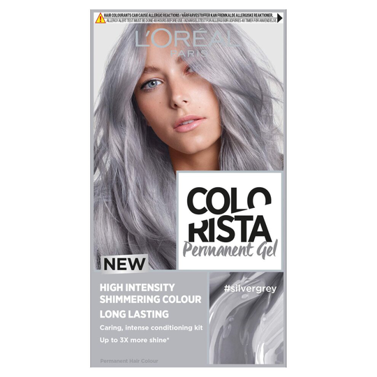 L'Oreal Colorista Silver Grey Permanent Hair Dye Gel Long-Lasting Permanent Hair Colour
