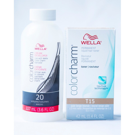(T15 With 20 Vol Developer) WELLA TONER T10,T11,T14,T15,T18,T27,T28,T35,050 OPTION OF 20 VOL DEVELOPER