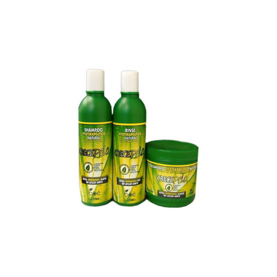 BOE Crece Pelo 3 piece Set - Crece Pelo shampoo 12oz, Crece Pelo Rinse 12oz, and Crece Pelo Hair Growth Mask 16oz