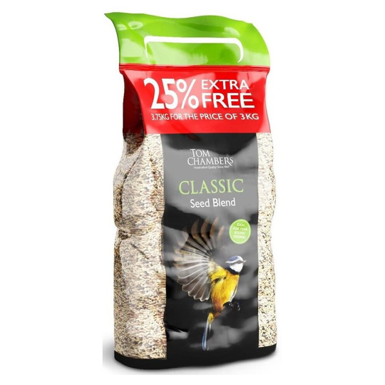 Tom Chambers Classic Seed Blend Mix Bird Food All Year Round Supplies - 3.75 kg