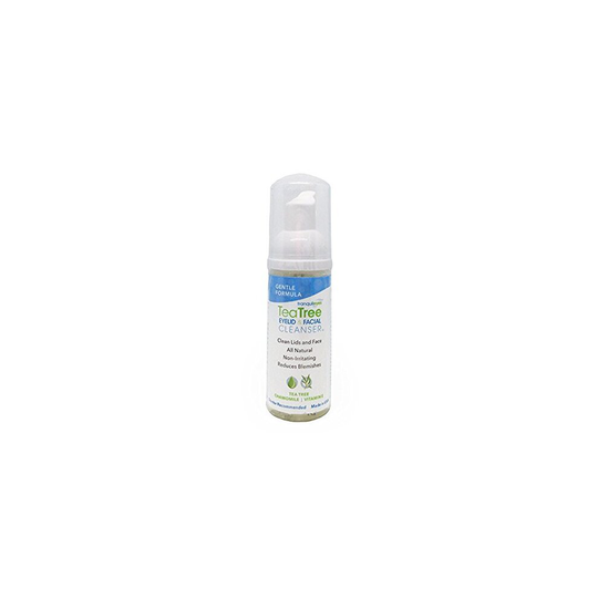 Gentle Formula Tea Tree Eyelid and Facial Cleanser (50 mililiters) Helps Reduce Dry Eye and Blepharitis Symptoms Caused by Demodex