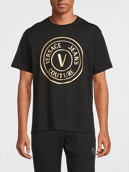Versace Jeans Couture Thick Foil Logo T-Shirt - Black