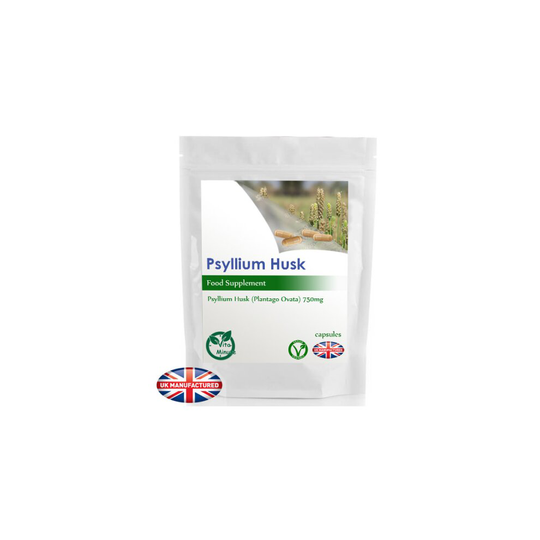 100 x Psyllium Husk 750mg Capsules, Soluble Fibre, Reduce Appetite(V)