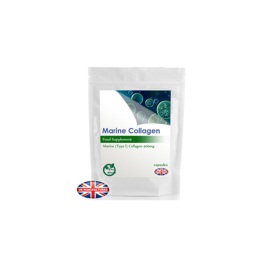 Marine Collagen Type I (60 Capsules) 400mg, Skin, Nail, Hair Support