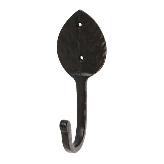 Black 55mm x 140mm Arrowhead Coat Hook - Cast Iron Vintage Antique Wall Mounted Hanger - by Hammer & Tongs