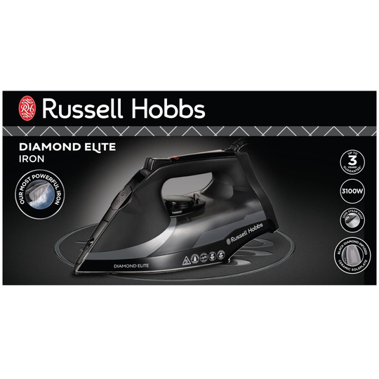 Russell Hobbs Diamond Elite Steam Iron, Anti-Drip and Self Clean Feature, Corded